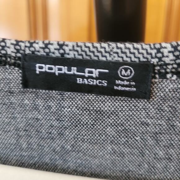 Popular Basics Gray Plaid Bodycon Short-Sleeve Dress M Gingham-Inspired School - Picture 3 of 8